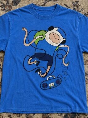 Gildan Royal Blue Adventure Time Finn Graphic T-shirt